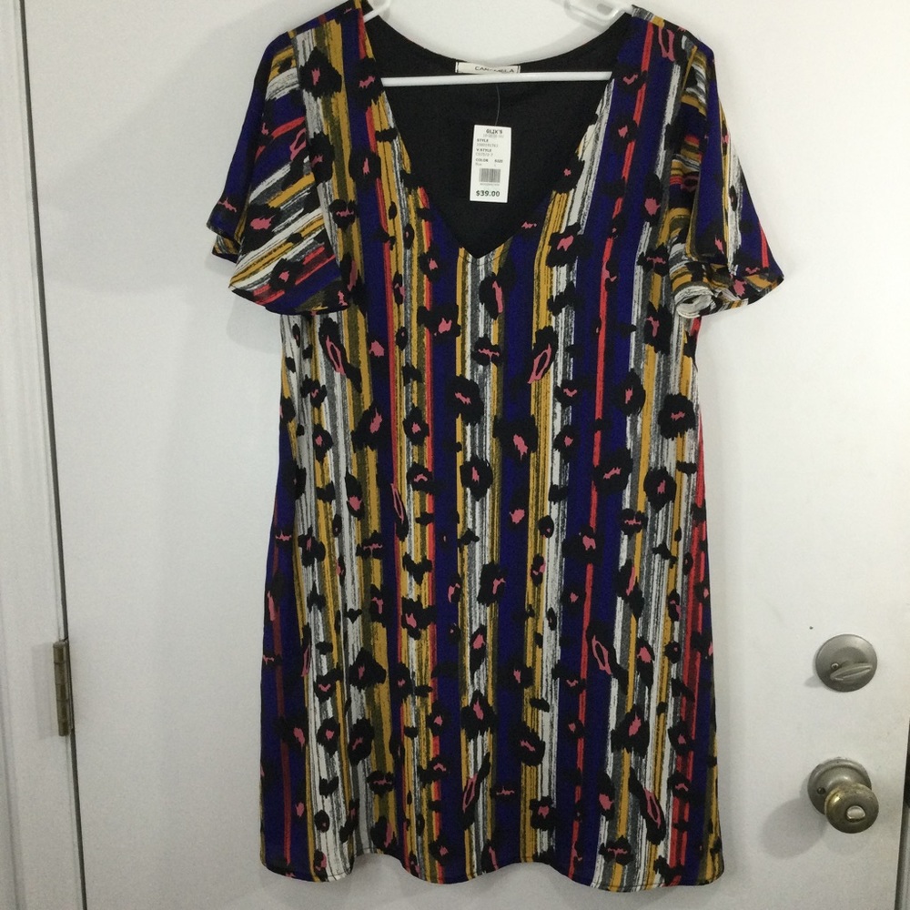 Caramela chiffon mini dress Leopard‎ print